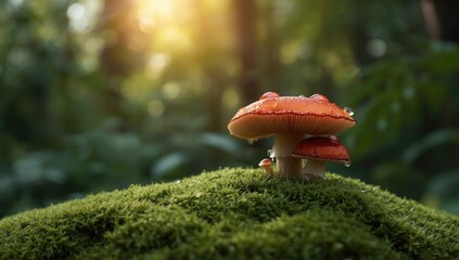 Scarlet elf cup mushroom, Sarcoscypha coccinea, showcasing vivid red coloration for mycology research