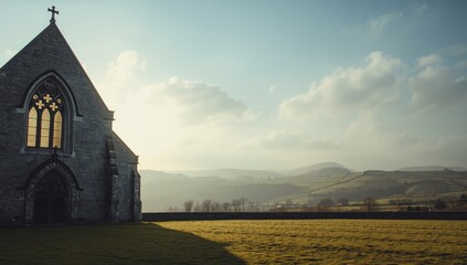 Historic church structure emphasizing architectural details and cultural preservation, religious heritage