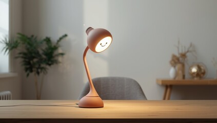 An electric desk lamp featuring light bulbs, used to enhance visibility on an office table, emphasizing task efficiency