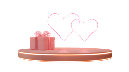 Romantic Gift Presentation 3d rendered, isolated on transparent background
