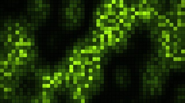 Stealth Graphite and Cyber Lime Voxel Cloud 4K Seamless Loop