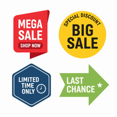 Sale labels for web sales offer. Discount price tags