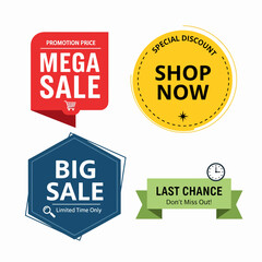 set of sale stickers