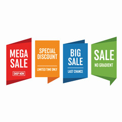 Sale labels for web sales offer. Discount price tags