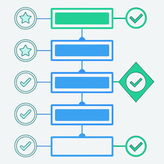 Workflow diagram process flow business checklist operation step approval icon efficiency risk management task list workflow