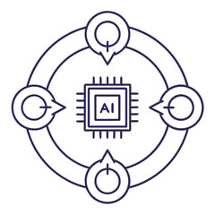 Ai icon circuit board interface automation innovation concept abstract vector illustration