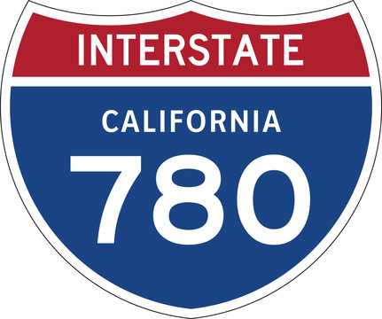 Interstate 780 California, I-780, Highway Design Shield Editable Vector
