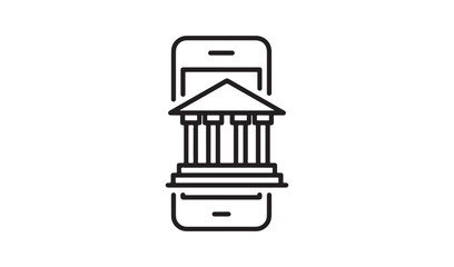 Mobile Banking and Digital Government Services Icon Representing Legal and Financial Smartphone Apps