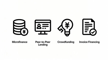 Elements such as microcredit and P2P lending represent the financial service functions of crowdfunding and invoice financing, and are suitable for financial promotional materials.
