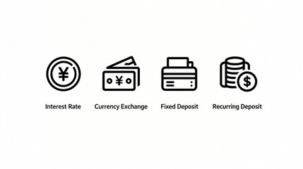 Interest rates, currency exchange, etc. represent the characteristics of financial products such as fixed deposits and revolving deposits, and are suitable for financial promotional materials.
