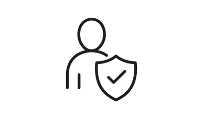 User Profile Security and Identity Verification Icon Representing Personal Data Protection and Safety