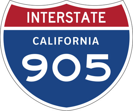Interstate 905 California, I-905, Highway Design Shield Editable Vector