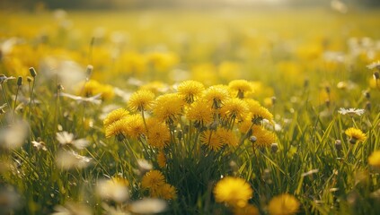 Close-up of dandelion blossoms on a textured background serving as UI backdrop or decorative element