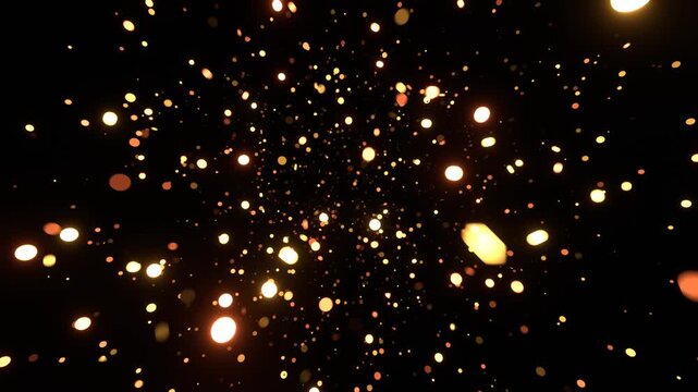 Yellow Chaotic Particle Motion Background VJ Loop in 4K