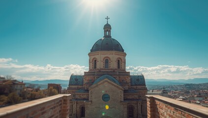 Kashveti Church of St fragment showcasing detailed stone masonry, emphasizing architectural craftsmanship, cultural heritage preservation
