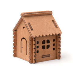 Miniature wooden toy hut