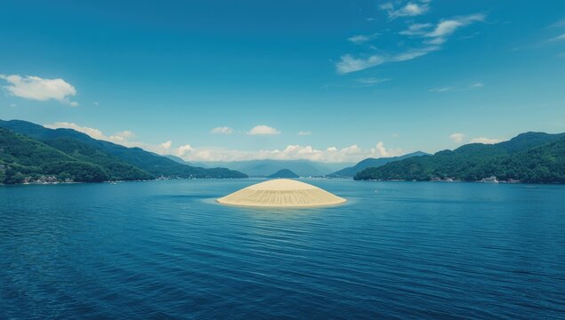 Scenic coastal panorama with Amanohashidate sandbar, landscape conservation, outdoor scene