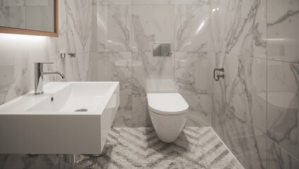 Detailed view of a bathroom fixture setup focusing on plumbing efficiency and cleanliness standards