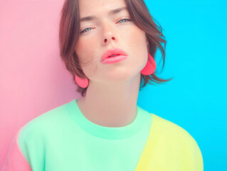 Young woman of a severe toothache or headache