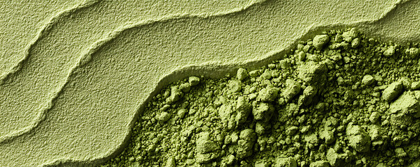 Green Organic Powder Texture With Abstract Sand Wave Pattern