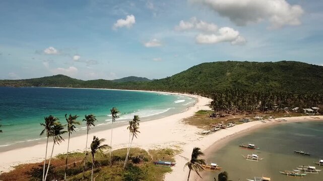 Philippine beaches in the Philippines on a sunny day, aerial footage recorded with a drone in FHD 1080 50fps H.264