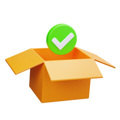 3D Open Package Approved Delivery Icon