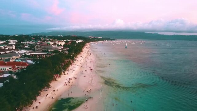Philippine beaches in the Philippines on a sunny day, aerial footage recorded with a drone in FHD 1080 50fps H.264