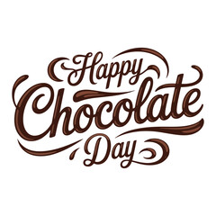 Obraz premium Image features a stylized text design with the words 'Happy Chocolate Day' prominently displayed.