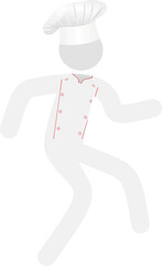 Cook icon in hurry.  vector illustration	