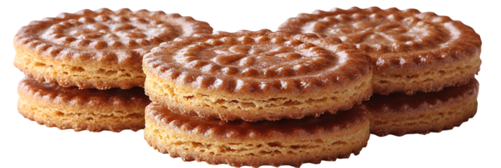 Stacked round pastries with creamy frosting