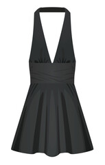 Black summer dress. vector illustration