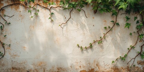 White plaster wall with vine remnants, used as an editorial header background