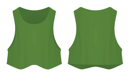 Green women crop top. vector illustration