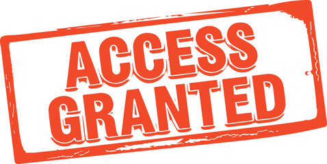 access granted stamp with orange border