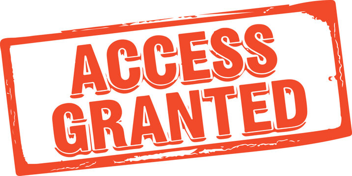 access granted stamp with orange border