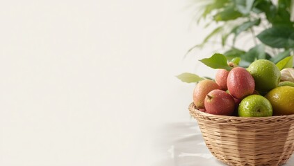 Organic guava fruit displayed for nutritious eating, highlighting fresh produce, World Nutrition Day