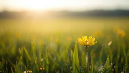 A vibrant yellow flower with open petals, conveying warmth and happiness, suitable for nature-themed layouts