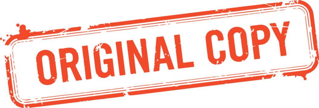 Original copy red stamp on white background