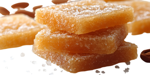 Stacked sweet treats close up light orange pieces