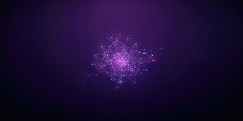 Low-light polygonal grid pattern on dark violet surface used for digital interface design