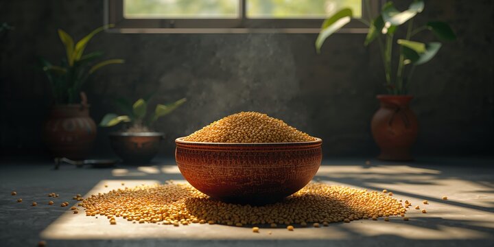 Asian culinary ingredients featuring bright yellow plants, highlighting sustainable agriculture and natural sourcing, World Food Day
