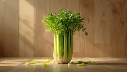 Celery vegetables prepared for a nutritious snack, emphasizing natural ingredients, World Food Day