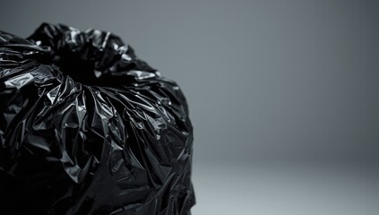 Detailed view of a garbage bag surface highlighting durability and material composition, for waste disposal procedures