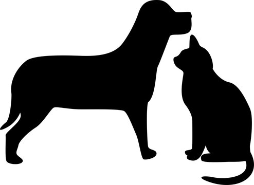 cat and dog siluets