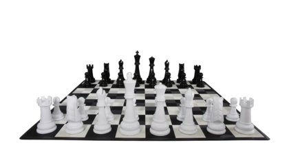 Set of white chess pieces isolated on transparent background, representing strategy, logic, competition, intelligence, leadership, decision-making, and classic board game concepts.