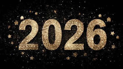 Happy New Year 2026 greeting card design featuring a 2025 calendar symbol with winter snow and light illustration for a festive holiday celebration