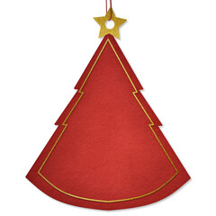 Minimal Red Christmas Tree Ornament Badge frame background 