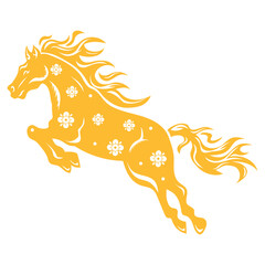 Fire Horse Chinese New Year Sign Vector Illustration