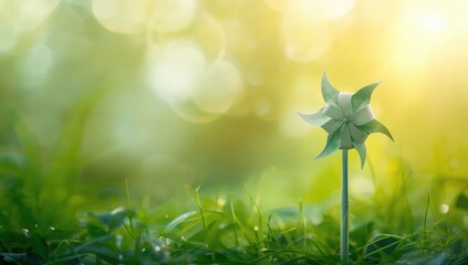 Wind turbine and green energy infrastructure emphasizing sustainability efforts for Earth Day