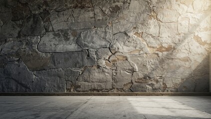 Fototapeta premium Stone wall construction, durability in erosion-prone environments